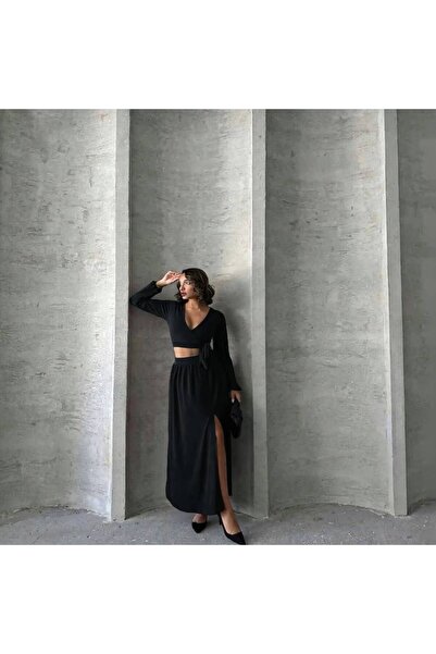 Butik Kadın Sandy Kumaş Uzun Etekli Takım