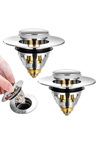 OEM Set de 2 robinete de chiuvetă, oțel inoxidabil/cupru, 62x40 mm, crom