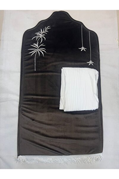 ELEGANT G طقم سجادة مع شرشف صلاة نسائي - ابيض