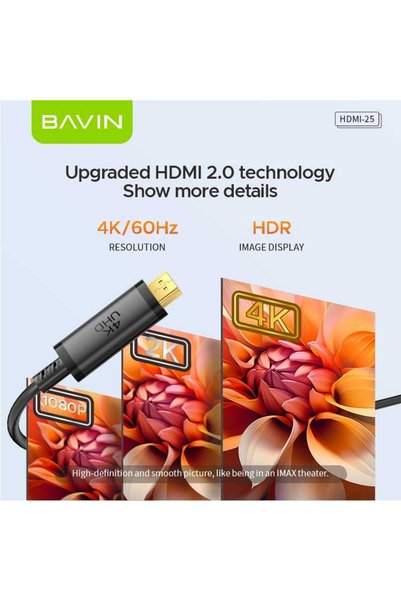 Bavin 4K High Speed HDMI Cable with 3D Support for Xiaomi Mi Box/PS5 1.8m