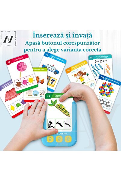 AUROV AV Jucărie educativă Montessori Chestionar de logică, 110 întrebări, Dezvoltare cognitivă, Logică