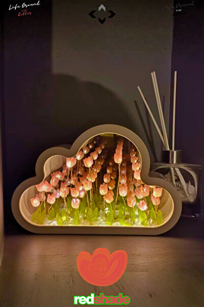 LİGROUND 3 Modlu Bulut Tasarımlı LED Lamba Dekoratif Obje Laleli Aydınlatma Gece Lambası & Masa Süsü Biblo