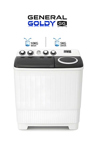 general goldy غسالة ملابس - حوضين - تحميل علوي - 10 كجم - أبيض - GGWMTT10WB