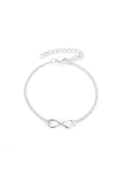 OEM Brățară unisex cu pandantiv Infinit, aliaj inoxidabil, 17cm + 5cm