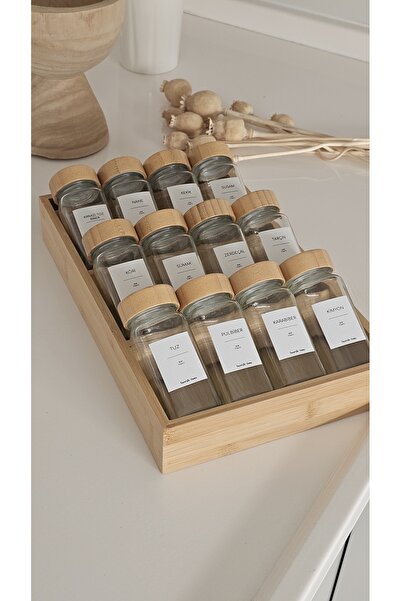daimahome 12'li Bambu Baharatlık Seti Ve Organizer