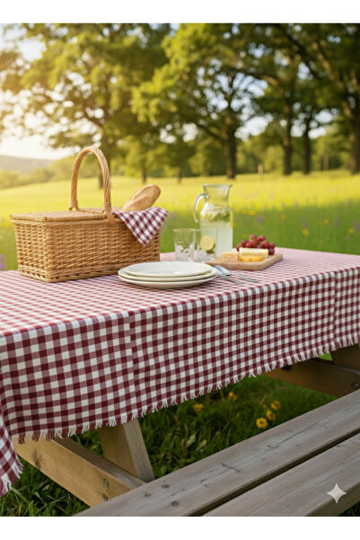 Mivelya مفرش طاولة منقوش وقماش للنزهات