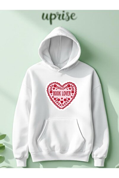 Vordevia Hanorac oversized Book Lover din bumbac cu imprimeu 3 fire