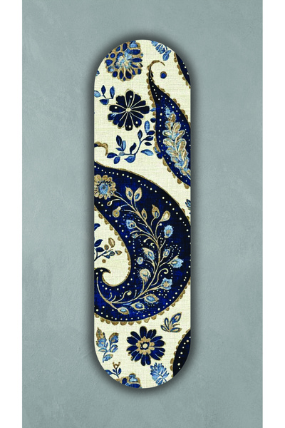 Korhan Atölye Çini Mavisi - Dekoratif 4mm MDF Duvar Panosu (75x20 cm)