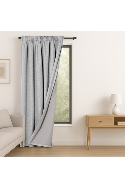 Five Store Draperie blackout cu rejansa multifunctionala, Kelme, densitate 200 g/m2, 140 x 250 cm, gri