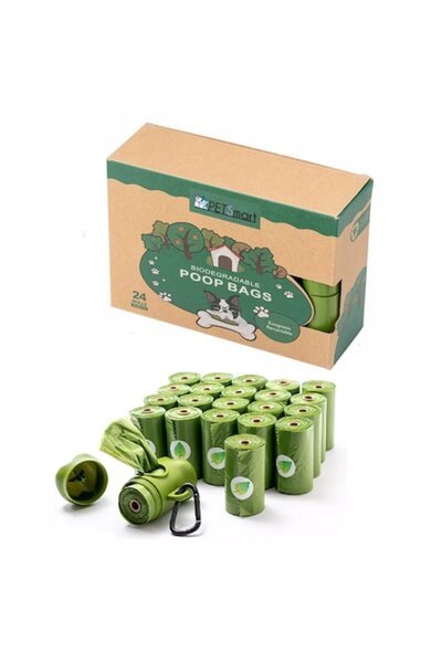 PETSmart Set de pungi igienice 24 role x 15 pungi pentru câini, 100%, verde
