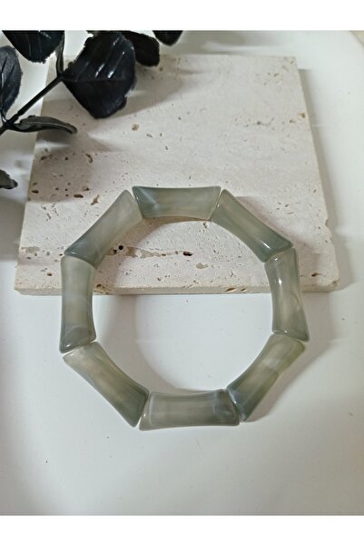 mos&more Gray Beaded Stretch Bracelet