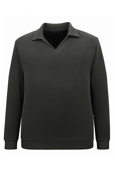 tambattal Plus Size Buttonless Polo Neck Velvet Sweater