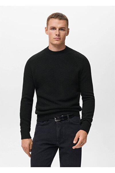 MANGO Man Perkins yaka%100 yün kazak