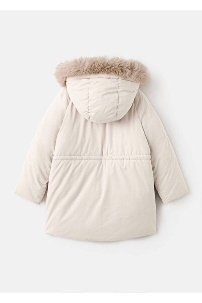 MANGO Kids Kapüşonu suni kürklü anorak