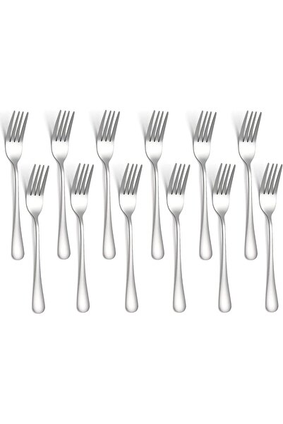 Hope Dinner Forks Set of 12 | 8 Inch Stainless Steel Silverware | Reusable He...