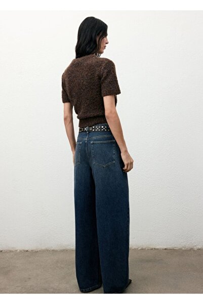 MANGO Woman Kısa kollu buklet kazak