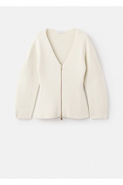 MANGO Woman Fermuarlı triko ceket
