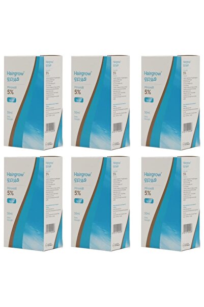 Hairgrow محلول مينوكسيديل ٥٪ لتقوية الشعر وإعادة نموه ٥٠ مل (عبوة من ٦ قطع تك...