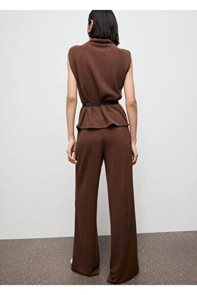 MANGO Woman Dikiş detaylı düz kesim pantolon