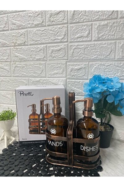 PerottiHome Sivi Soap Dispenser Rame 500 ml with Metal Stand