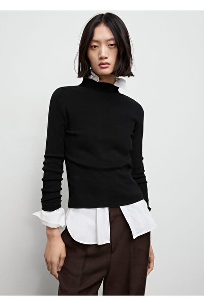 MANGO Woman Perkins yaka dar kesim kazak