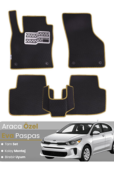 stiloto طقم كامل من دواسات EVA متوافقة مع سيارة كيا ريو (2018-2025) - مخصصة ل...