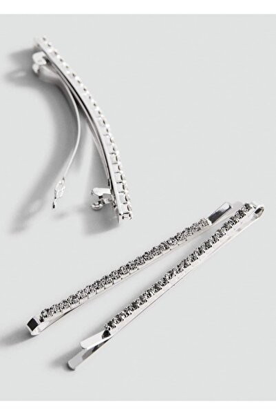 MANGO Woman Kristal saç tokası 3'lü set