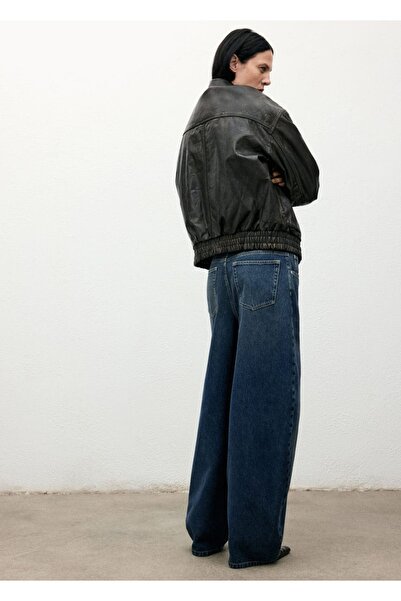 MANGO Woman Orta belli barrel jean pantolon