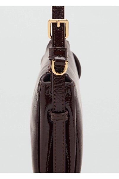 MANGO Woman Parlak apreli omuz çantası