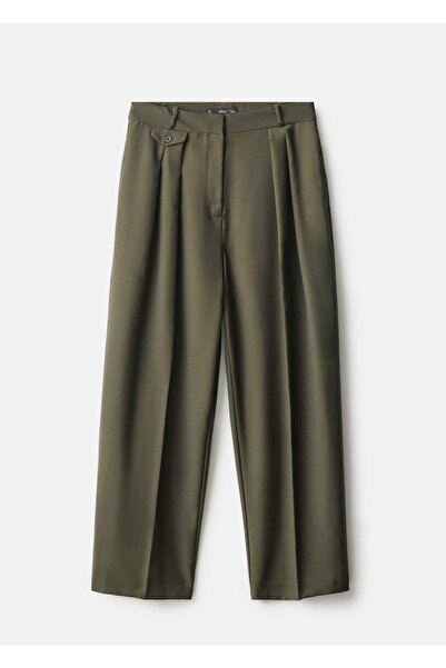 MANGO Woman Düğme detaylı pensli pantolon