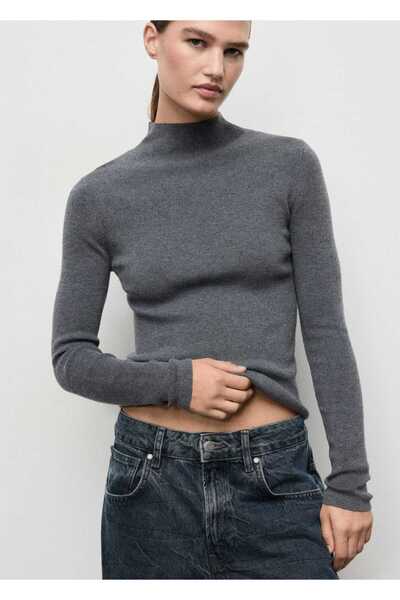 MANGO Woman Perkins yaka dar kesim kazak