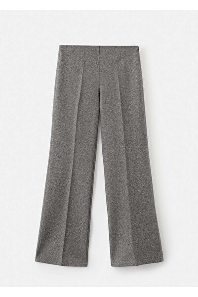 MANGO Woman Kırçıllı yün pantolon