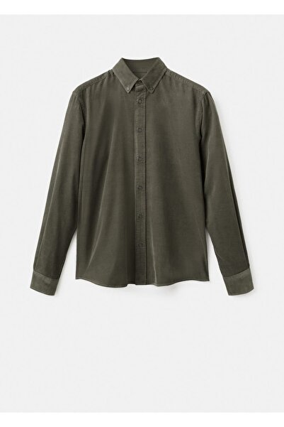 MANGO Man Klasik kesim mikro fitilli kadife gömlek