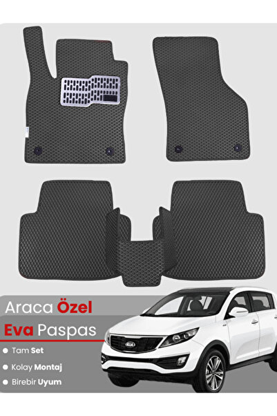 stiloto طقم كامل من حصائر EVA متوافقة مع كيا سبورتاج (2010-2015) - مخصصة للسي...