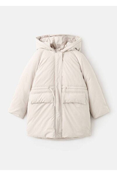 MANGO Kids Kapüşonu suni kürklü anorak