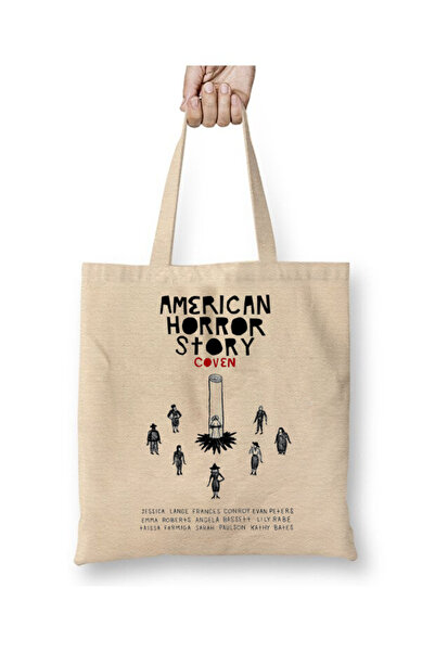 Toyaso American Horror Story Біла тканинна сумка з довгими ручками Сумка для покупок Сумка для пляжу