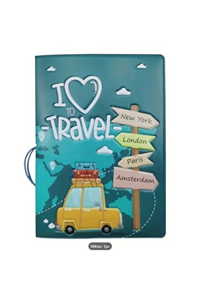 Dgt Luxury Pasaport Kılıfı, Karikaturize Seyahat Temalı, Eğlenceli, Seyahat Cüzdanı, Pratik Kullanım