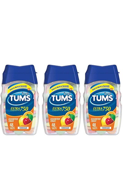 Tums Pack Of 3 Extra Strength 750mg 48 Chewable Tablets
