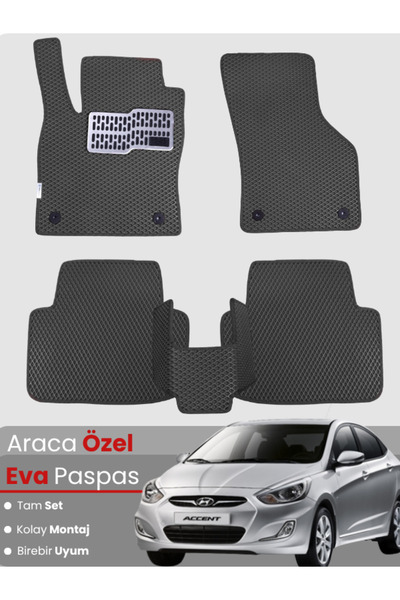 stiloto HYUNDAİ ACCENT BLUE (2011-2018) Uyumlu EVA Paspas Tam Set–Araca Özel,...