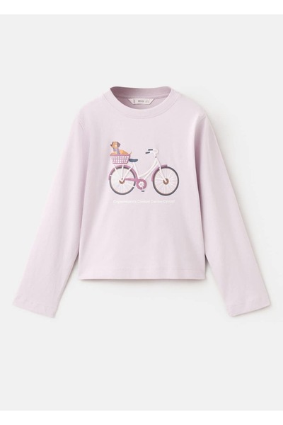 MANGO Kids Памучна тениска с шарки