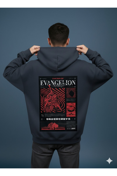 By Caspita Fashion Lenithra Evangelion με στάμπα στην πλάτη, Unisex Oversize ...