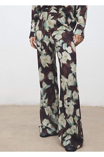 MANGO Woman Desenli flared pantolon