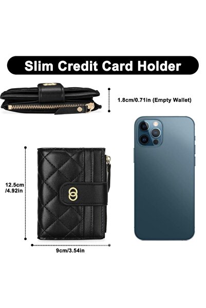 Generic GAEKEAO Small Wallet for Women Slim Bifold Leather Credit Card Holder Wallets Zipper