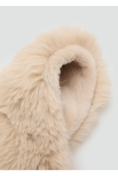 MANGO Woman Kürk görünümlü atkı