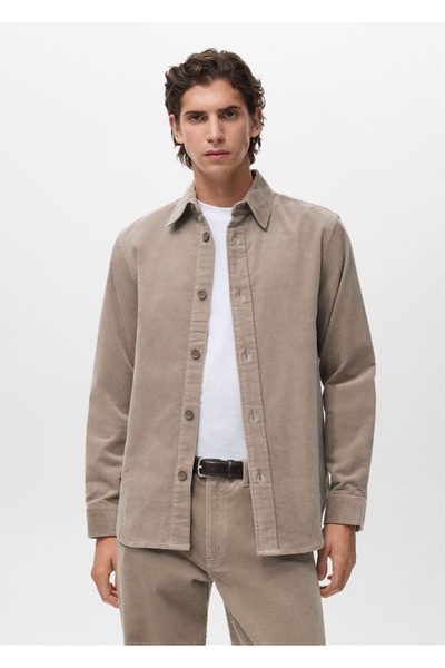 MANGO Man Fitilli kadife pamuklu gömlek ceket