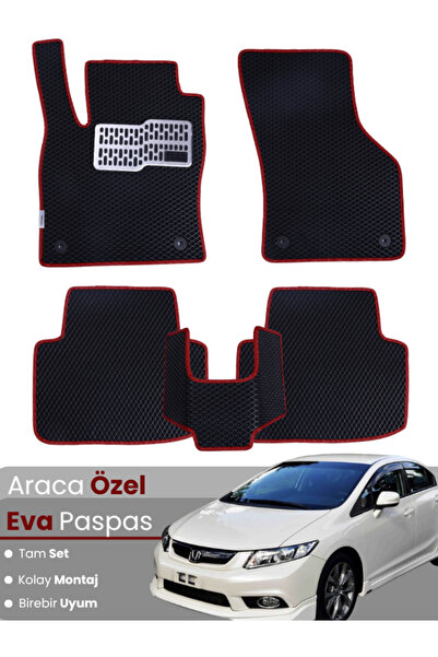 Genel Markalar HONDA CİVİC FB7 SEDAN (2012-2015) Uyumlu EVA Paspas Tam Set–Ar...