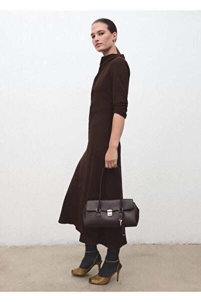 MANGO Woman Büzgülü drape yaka elbise