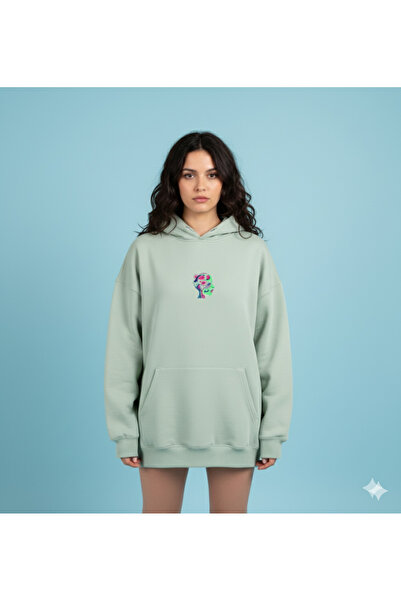 By Caspita Fashion Lenithra Dope Back Printed Unisex Oversize Gray Hoodie