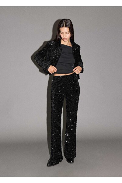 Mango Teen Payetli flare pantolon