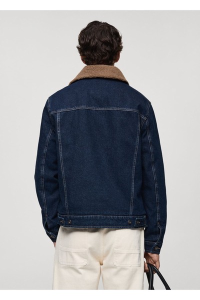 MANGO Man İçi kürklü denim mont